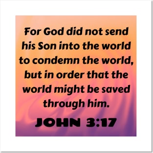 Bible Verse John 3:17 Posters and Art